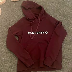 Burgundy converse hoodie. like new